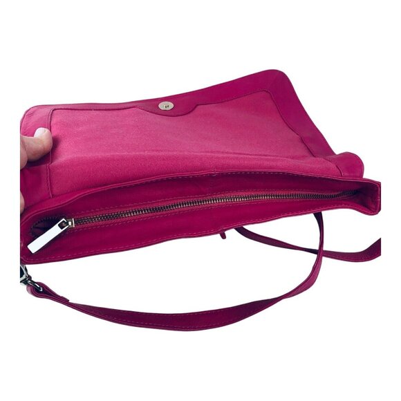 Uterqüe Pink Fuchsia Handbag Crossbody Multi-Color Appliqué - Picture 10 of 12